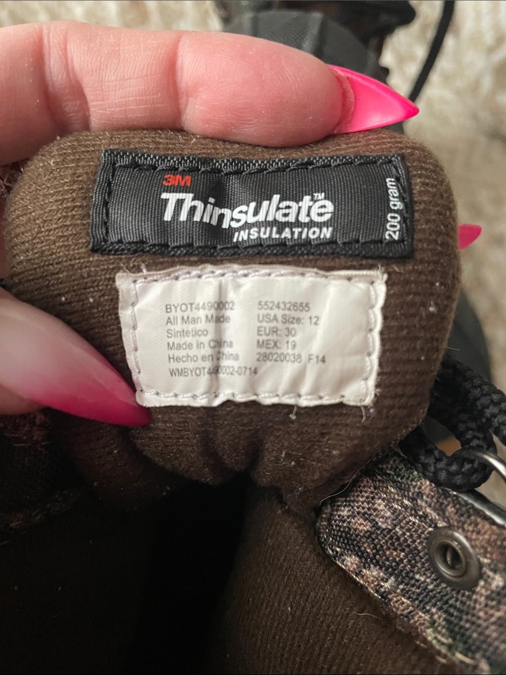 Ozark Trail Kids Brown Camo Duck Boots 200Gram - Picture 3 of 5